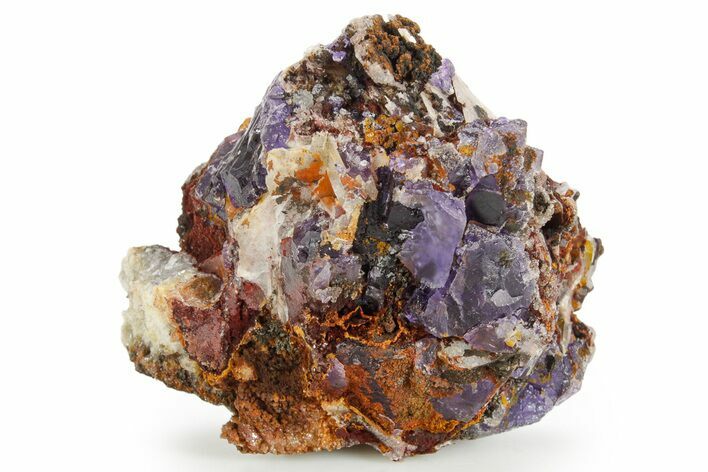 Purple Cubic Fluorite Crystals on Barite - Mexico #374324